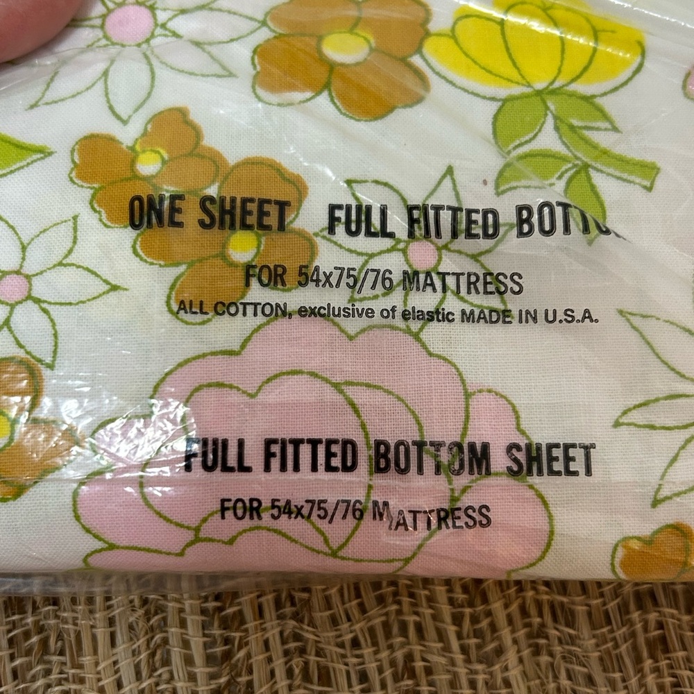 Vintage Cannon Monticello Muslin Melodie Full Sheet Set. 1970’s New. Shabby Chic - Picture 11 of 11
